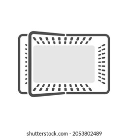 Icono de la cesta de la compra roja en blanco, vista superior. Vector