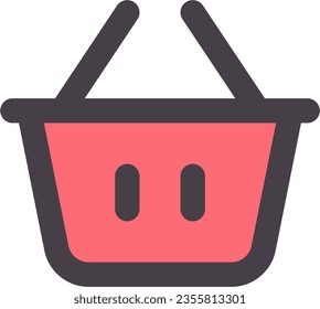 Red Shopping Basket Vector Icon