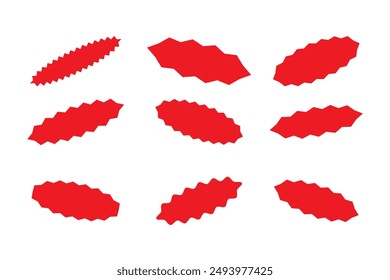 Red shopping labels collection. Sale or discount sticker. Special offer price tag. Promotional badge. Vector sunburst icon eps 10