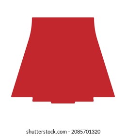 Red short skirt vector icon, sign, illustration on background