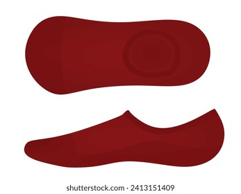 Red short sock. vector illustration
