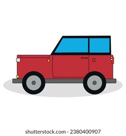 red short suv isolated on white