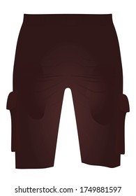 Red shorts, front view, vector illustration