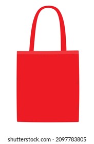 Red shoulder shopping bag. vector illustration