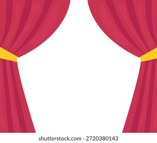 Cortinas rojas del espectáculo. Ilustración vectorial 