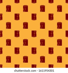 Red Shower cabin icon isolated seamless pattern on brown background.  Vector Illustration