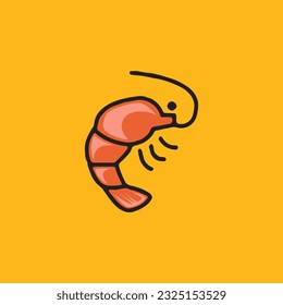 The red shrimp icon is suitable for your cool logo