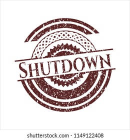 Red Shutdown distressed rubber texture