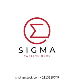 red sigma in circle logo design