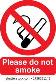 Red Sign Board Please do not smoke