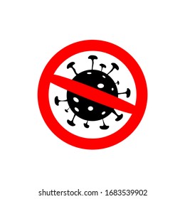 Signo rojo cautela coronavirus. Detén el coronavirus. Brote de coronavirus. La pandemia del virus Covid en Europa y Estados Unidos