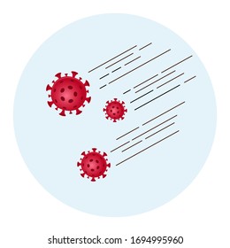 Red sign coronavirus covid-19 symbol. 