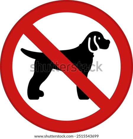 Red Sign Dog Walking Is Prohibited. Prohibitory Road Sign. Vector Icon
