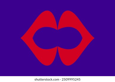 Gráfico de elemento de signo rojo en azul