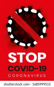 Red sign. Lockdown Pandemic stop Novel Coronavirus outbreak covid-19 2019-nCoV  warning and quarantine Vector protect icon. Lock down sign