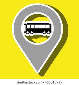 red signal big bus isolated icon design, vector illustration  graphic 