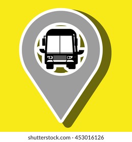 red signal of black bus isolated icon design, vector illustration  graphic 