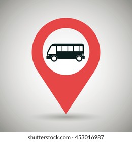 red signal bus isolated icon design, vector illustration  graphic 