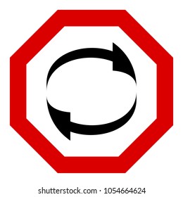 Red sign.Circular arrow icon vector on white background. Vector illustration