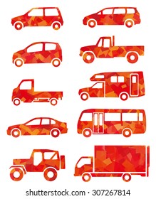 red silhouette of car