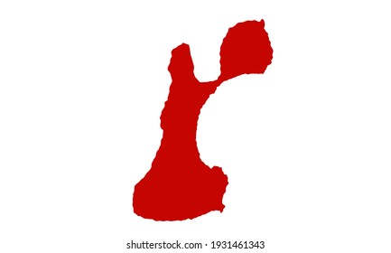 Red silhouette of city of Gusau in Nigeria on white background