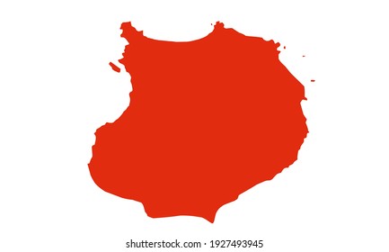 Red silhouette of city map of Boa Vista in northern brazil on white background