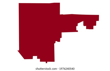 Red silhouette of city map of North Las Vegas in nevada