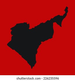 Red Silhouette of the Country Cameroon