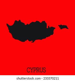 Red Silhouette of the Country Cyprus