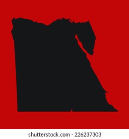 Red Silhouette of the Country Egypt