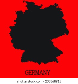 Red Silhouette of the Country Germany
