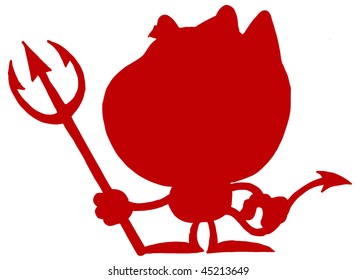 Red Silhouette Of A Devil