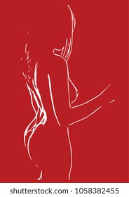 red silhouette girl