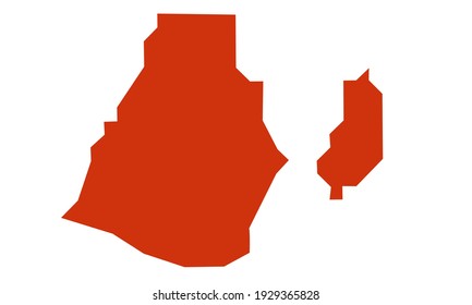 Red Silhouette Of Ikeja City Map In Nigeria On White Background