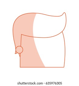 red silhouette image faceless side view man with hairstyle