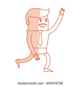red silhouette image full body cartoon business man
