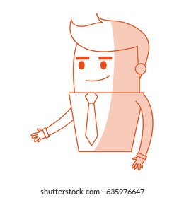 red silhouette image half body cartoon business guy with extended hand