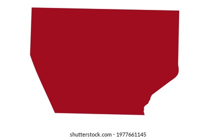 Red Silhouette Of Map Of Abyei City In Sudan