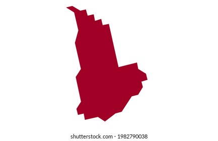 Red silhouette map of the city of Orlu in Nigeria