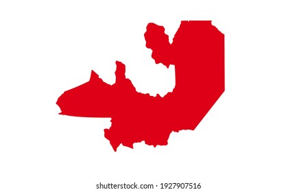 Red silhouette of a map of the city of Salta in Argentina on a white background