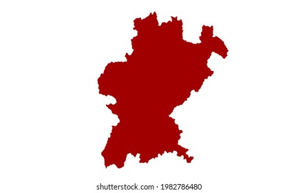 red silhouette of map of the city of Santarem in Portugal