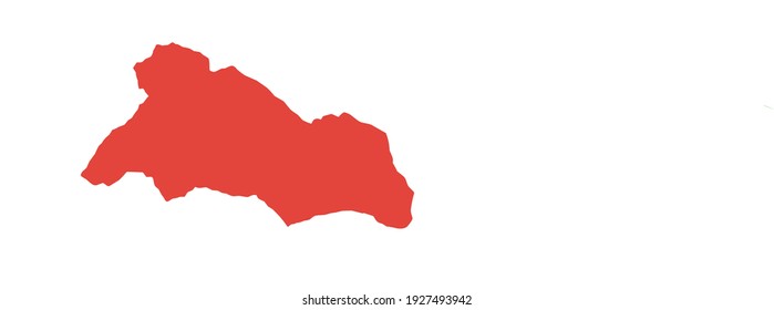 Red silhouette of a map of the city of Tabriz in iran on a white background