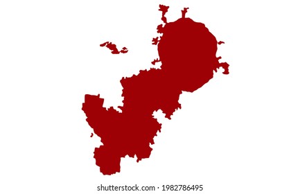 red silhouette of map of Moscow city in Russia
