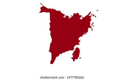 Red Silhouette Of The Map Of Panay Island In Malaysia