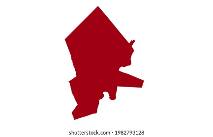 red silhouette of a map of Standerton in South Africa