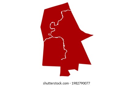Red silhouette map of Tha Kham province in Thailand