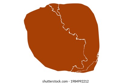 Red silhouette of Mardan city map in Pakistan