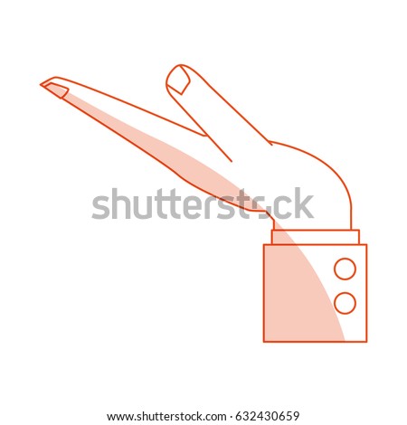 red silhouette shading cartoon side view hand with sleeve executive