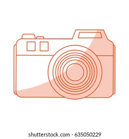 red silhouette shading image analog camera with flash