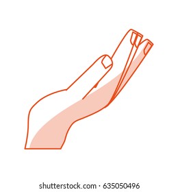 red silhouette shading image side view hand